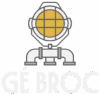 Logo Gé Broc représentant un robot lampe avec Gébroc en dessous